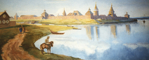 reconstruction from old engravings of 17th century Yakutsk